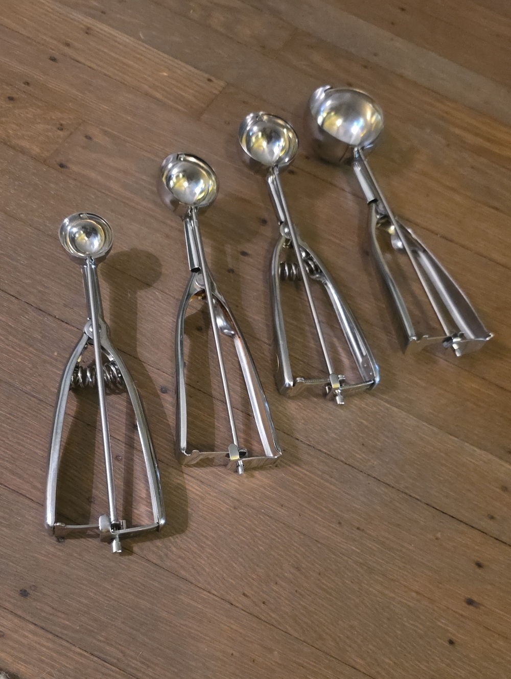 Stainless Steel Cookie Trigger Scoop Set - Set Of 4
